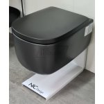   NIC Design Ovvio Miska WC wisząca Rimless z deską wolnoopadającą Antracite 003479.013+005437.013