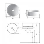 NIC Design Ovvio Umywalka nablatowa Ø45 cm Tondo Biały 001449.001