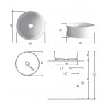 NIC Design Ovvio Umywalka nablatowa Ø42 cm Vaso Biały 001451.001