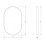 NIC Design Pastille Lustro ścienne 80x50 cm Czarny mat 012777.064