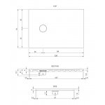 NIC Design Piano Brodzik wpuszczany 70x120 cm Biały 002522.001