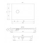 NIC Design Piano Brodzik wpuszczany 70x130 cm Biały 002523.001