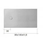 NIC Design Piano Brodzik wpuszczany 80x140 cm Biały 002485.001