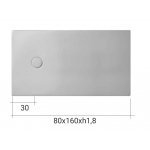 NIC Design Piano Brodzik wpuszczany 80x160 cm Biały 002484.001