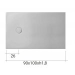 NIC Design Piano Brodzik wpuszczany 90x100 cm Biały 002536.001