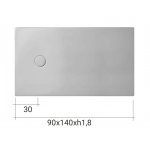 NIC Design Piano Brodzik wpuszczany 90x140 cm Biały 002538.001