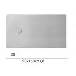 NIC Design Piano Brodzik wpuszczany 90x160 cm Biały 002539.001