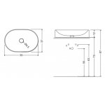 Nic Design Pin Umywalka stawiana na blat 55x37 cm biała 001714.001