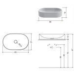 Nic Design Pin Umywalka stawiana na blat 60x37 cm Biały 001713.001