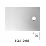 NIC Design Plaid Brodzik ceramiczny 80x110 cm Biały 002496.001