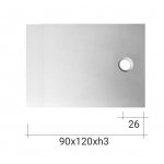 NIC Design Plaid Brodzik ceramiczny 90x120 cm Biały 002513.001