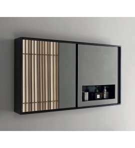 NIC Design Safka ścienna z lustrem 105x50 cm Nero matt 012791.064