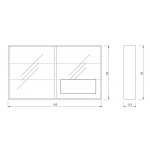 NIC Design Safka ścienna z lustrem 105x50 cm Nero matt 012791.064