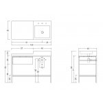NIC Design Semplice 105 Umywalka ceramiczna z blatem po lewej 105x48 cm Biały 001381CF.001