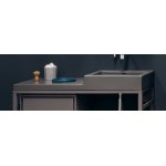 NIC Design Semplice 105 Umywalka ceramiczna bez otworu na baterię z blatem po lewej 105x48 cm Argilla 001381.051