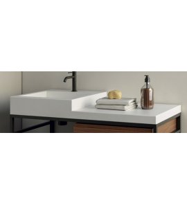 NIC Design Semplice 105 Umywalka ceramiczna z blatem po prawej 105x48 cm Biały 001382CF.001