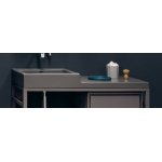 NIC Design Semplice 105 Umywalka ceramiczna bez otworu na baterię z blatem po prawej 105x48 cm Argilla 001382.051