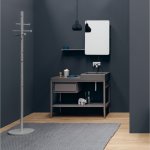 NIC Design Semplice 105 Umywalka ceramiczna bez otworu na baterię z blatem po prawej 105x48 cm Argilla 001382.051