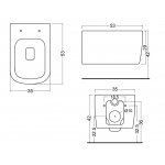   NIC Design Semplice Miska WC wisząca Rimless z deską wolnoopadającą Vaniglia 003699.056+005706.056