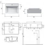Nic Design Semplice Umywalka nablatowa 60x45 cm Biały 001384N/F.001