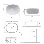 Nic Design Semplice Umywalka nablatowa 50x40 cm 001375.001