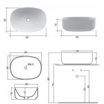 Nic Design Semplice Umywalka nablatowa 55x40 cm 001376.001