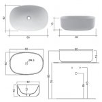 Nic Design Semplice Umywalka nablatowa 60x40 cm 001377.001