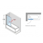 Novellini Aurora 1 Parawan nawannowy jednoczęściowy szkło przezroczyste 75x150 cm profil srebrny AURORAN175-1B