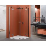 Novellini BRERA LITE Kabina prysznicowa półokrągła 80x80 cm Chrom BRLTR80-1K