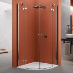 Novellini BRERA LITE Kabina prysznicowa półokrągła 80x80 cm Chrom BRLTR80-1K