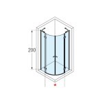 Novellini BRERA LITE Kabina prysznicowa półokrągła 80x80 cm Chrom BRLTR80-1K
