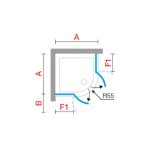 Novellini BRERA LITE Kabina prysznicowa półokrągła 80x80 cm Chrom BRLTR80-1K