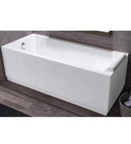 Novellini Calos 2.0 Wanna prostokątna do zabudowy 150x70 cm ze stelażem, przelewem i zagłówkiem Biała C2215070C-A