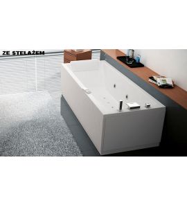 Novellini Calos Wanna prostokątna do zabudowy ze stelażem 160x70 cm biała CA1216070C-A0