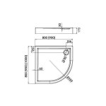 Novellini CITY R Brodzik akrylowy półokrągły 90x90 cm Biały VRQ9017-30