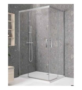 Novellini KALI AH Kabina narożna z drzwiami przesuwnymi 102,5-104 cm Srebrna KALIAH101L-1B