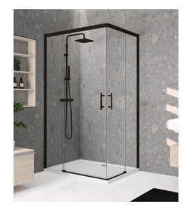 Novellini KALI AH Kabina narożna z drzwiami przesuwnymi 102,5-104 cm Czarny KALIAH101L-1H