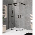 Novellini KALI AH Kabina narożna z drzwiami przesuwnymi 82,5-84 cm Czarny KALIAH81L-1H