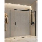 Novellini KALI Drzwi prysznicowe przesuwne 133-134,5x195 cm Czarny KALIPH131-1H