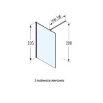 Novellini KALI Kabina Walk-In 107-110 cm Srebrna KALIH110-1B