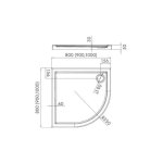 Novellini KALI R Brodzik akrylowy półokrągły 80x80 cm Biały MNQ806-30