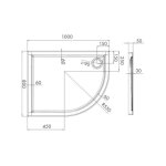 Novellini KALI R Brodzik akrylowy półokrągły asymetryczny 80x100 cm Prawy Biały MNQ100806D-30