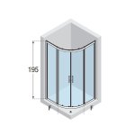 Novellini KALI R Kabina prysznicowa 80x80 cm półokrągła Srebrne KALIR80-1B