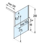 Novellini KUADRA H Frame zestaw z relingiem na ręcznik, mocowanie do ściany szklanej kabiny, lewy Chrom R80KUFRE10S-K