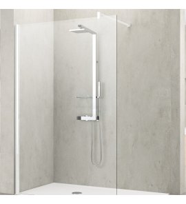 Novellini KUADRA H Kabina prysznicowa typu WALK-IN przyścienna 120 cm Biały mat KUADH120-1U
