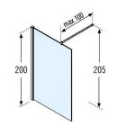 Novellini KUADRA H Kabina prysznicowa typu WALK-IN przyścienna 110 cm Biały mat KUADH110-1U