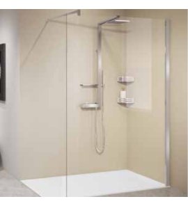 Novellini KUADRA H Kabina prysznicowa typu WALK-IN przyścienna 110 cm Chrom KUADH110-1K