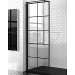 Novellini Kuadra H Ścianka prysznicowa Walk-In 80 cm profil czarny KUADH80-81H