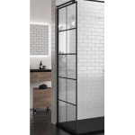 Novellini Kuadra H Ścianka prysznicowa Walk-In 80 cm profil czarny KUADH80-81H