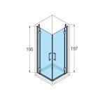 Novellini MODUS A Kabina prysznicowa narożna 120x120 cm Chrom MODUSA120L-1K